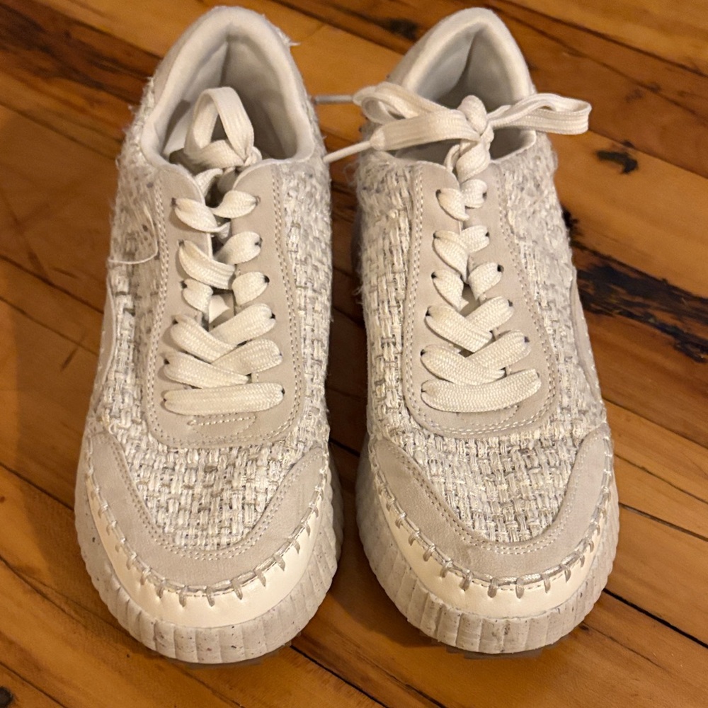 Target viral Stylish Cream Women's Sneakers
